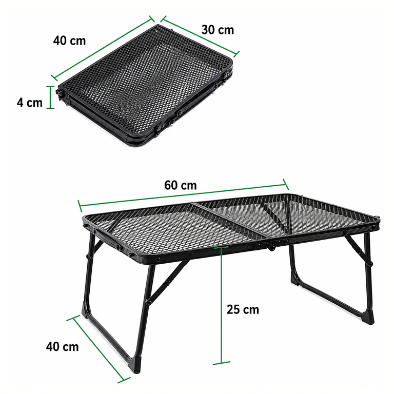 Stół Stolik Składany Turystyczne Przenośny Aluminiowy Biwakowy 60x40cm  (8)