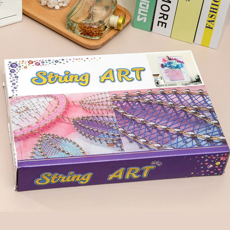 ZESTAW KREATYWNY DO STRING ART PRZEPLATANKA HAFT OBRAZ LED W RAMCE 21x30 CM (9)