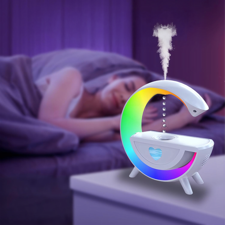 Nawilżacz Powietrza Antygrawitacyjny Aromaterapia Lampka Nocna RGB Głośnik  (12)