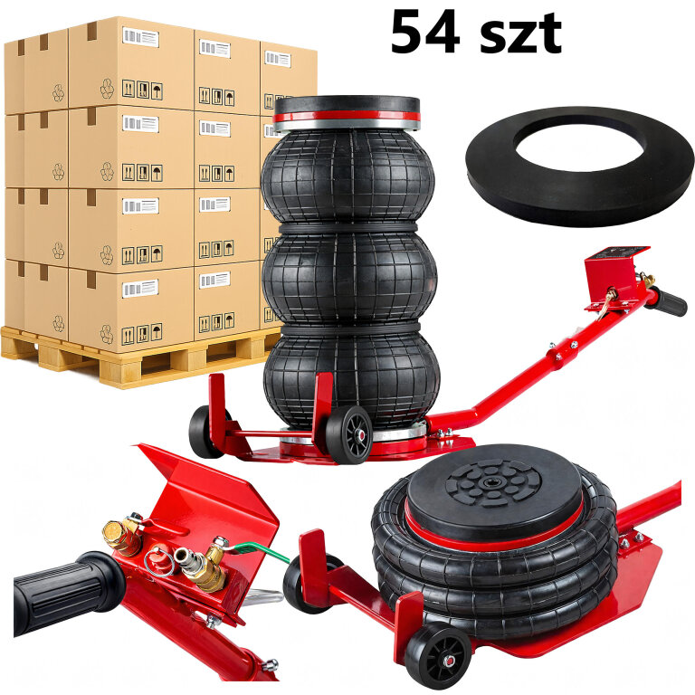 54 x Podnośnik Pneumatyczny Lewarek Samochodowy 15-40cm Bałwanek Poduszka 3,5T 