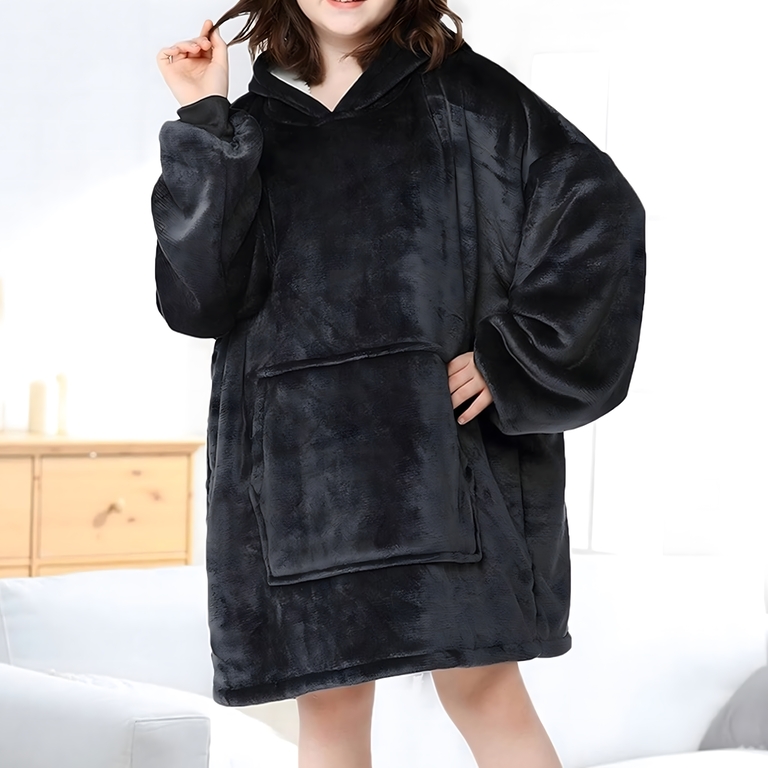 DUŻA BLUZA KOC KOCOBLUZA OVERSIZE GRUBA Z KAPTUREM SZLAFROK DAMSKA MĘSKA (3)