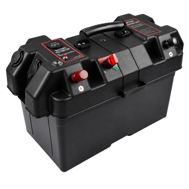 Pojemnik Skrzynka Akumulatorowa 12V Box na Akumulator z Woltomierzem 2x USB (2)