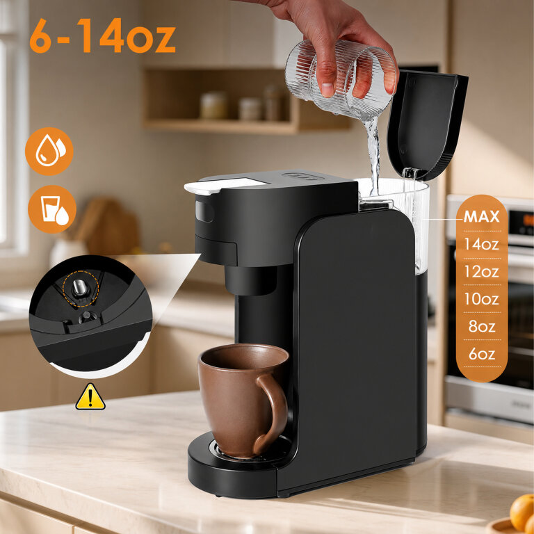 Ekspres do Kawy Kapsułkowy na Kapsułki 1450W Domowy Kuchenny 3,5 Bar Czarny (10)
