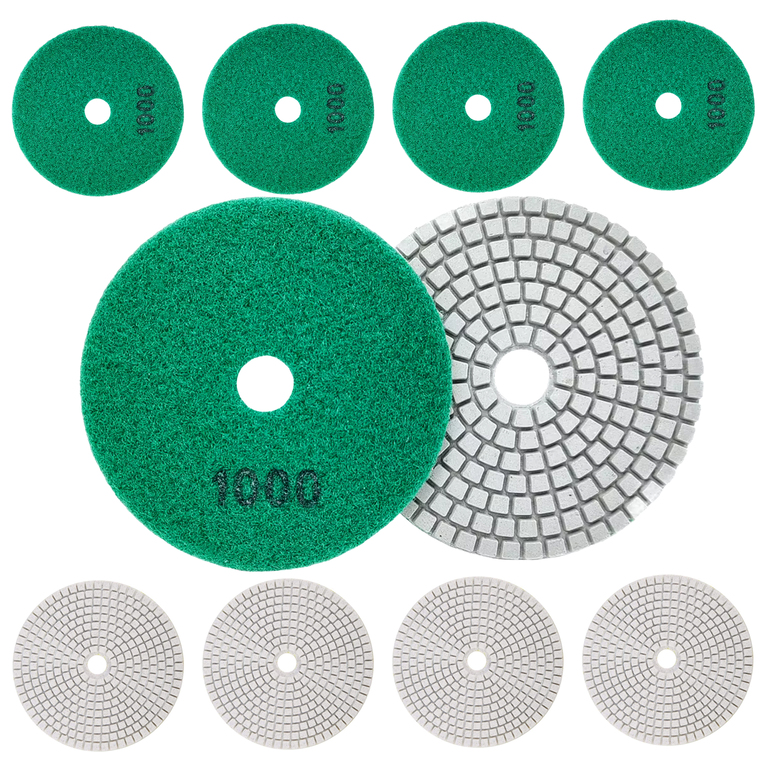 10x Tarcza Diamentowa Polerska 80mm do Szlifowania Gresu Płytek Na Rzep 1000 (4)
