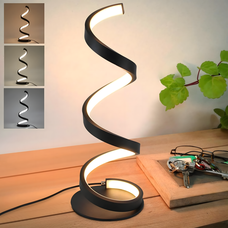 Led Spiralna Lampka Nocna Lampa Stołowa Oświetlenie Dekoracyjne do Sypialni (2)