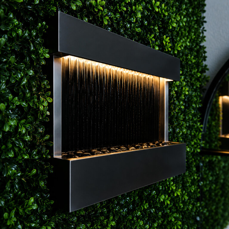 Wisząca Ściana Ścianka Wodna Fontanna Kaskadowa LED RGB Kolory 120x60x13cm (7)
