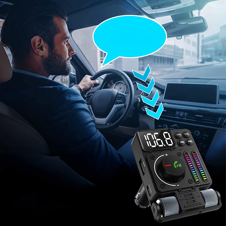 Transmiter Samochodowy Nadajnik Radio Fm Bluetooth 5.3 PD 30W Ładowarka  (8)