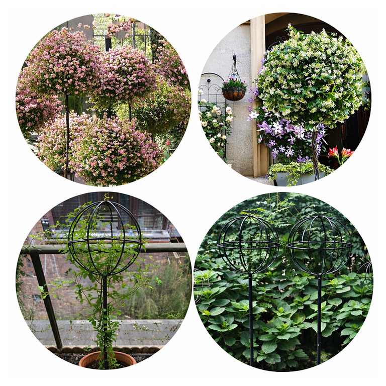 Pergola Ogrodowa Tarasowa Metalowa Podpora do Pnączy Róż Kwiatów 50x10cm Czarna (6)