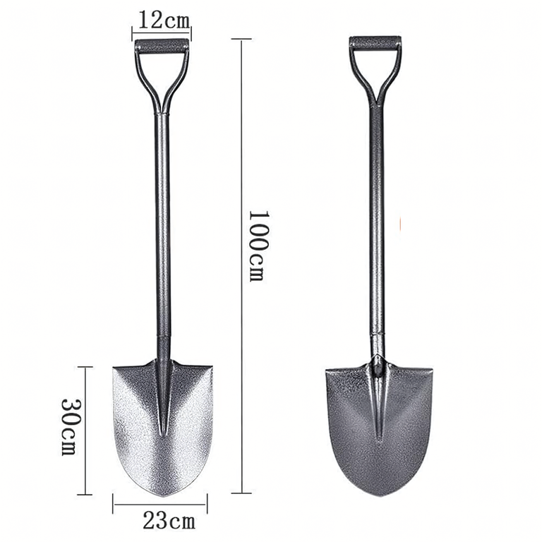 Szpadel Metalowy Łopata Ogrodowa Prosta z Metalowym Trzonkiem 100 cm Mocna (5)