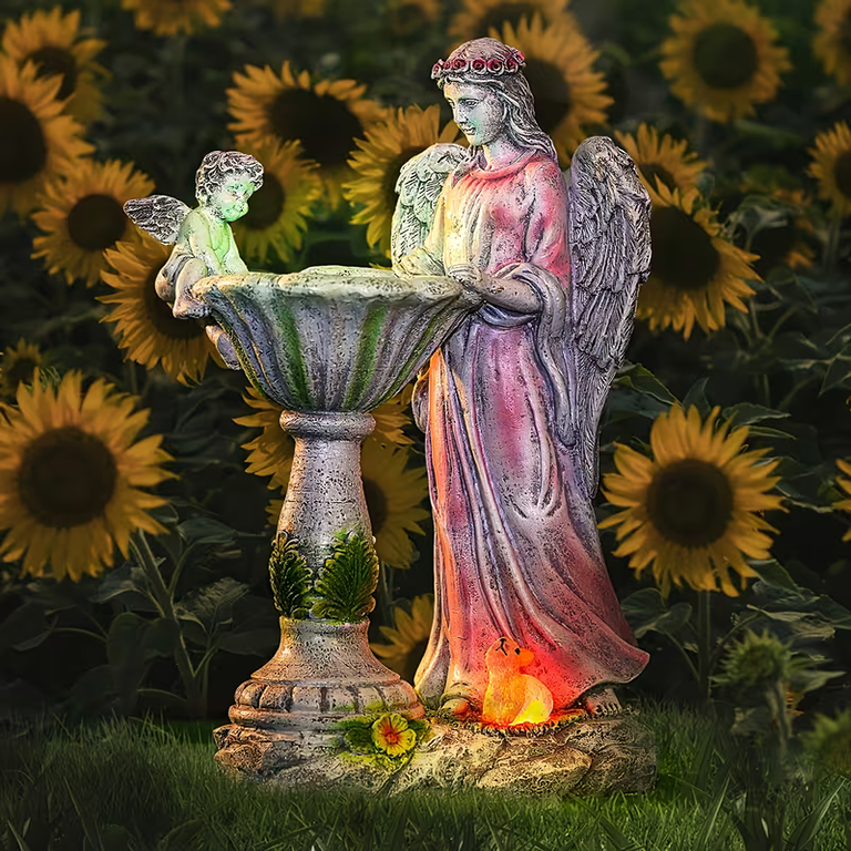 Figurka Świecznik Dekoracja Posążek Aniołek Solarny Led RGB do Ogrodu  (12)