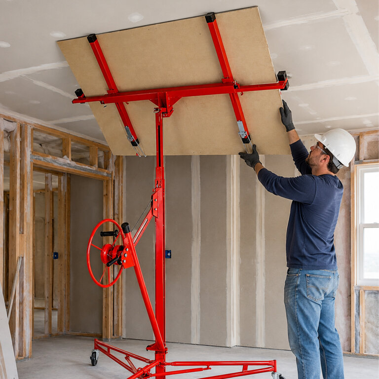 Podnośnik do Płyt Gipsowych GK OSB Karton Gips Regipsów Stojak 3,5m 68kg (11)