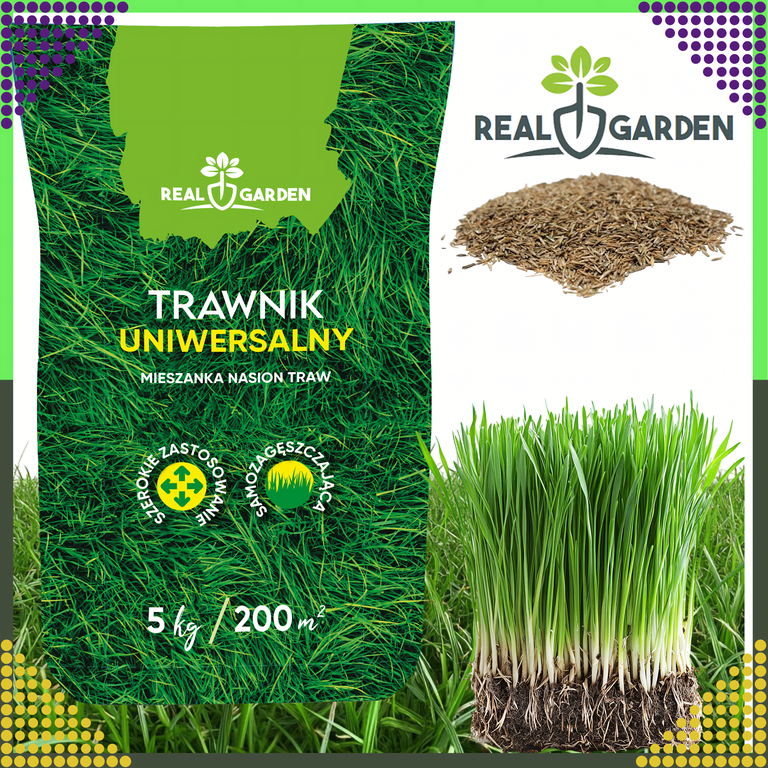100x Trawa Uniwerslana Zagęszczająca Odporna Mieszanka Nasion Traw 5 kg 200 m² (3)