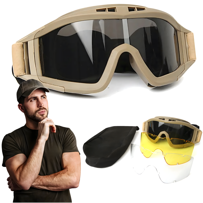 OKULARY TAKTYCZNE GOGLE WOJSKOWE OCHRONNE ASG STRZELECKIE AIRSOFT SPORTOWE (12)