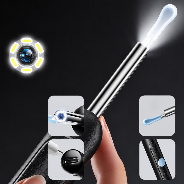 Otoskop Kamera do Czyszczenia Uszu Usuwania Woskowiny Smart HD Endoskop  (10)