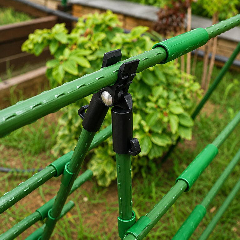 Łącznik Szczytowy Klips Trójnik Zawiasowy do Tyczek Ogrodowych 11mm 4szt  (10)