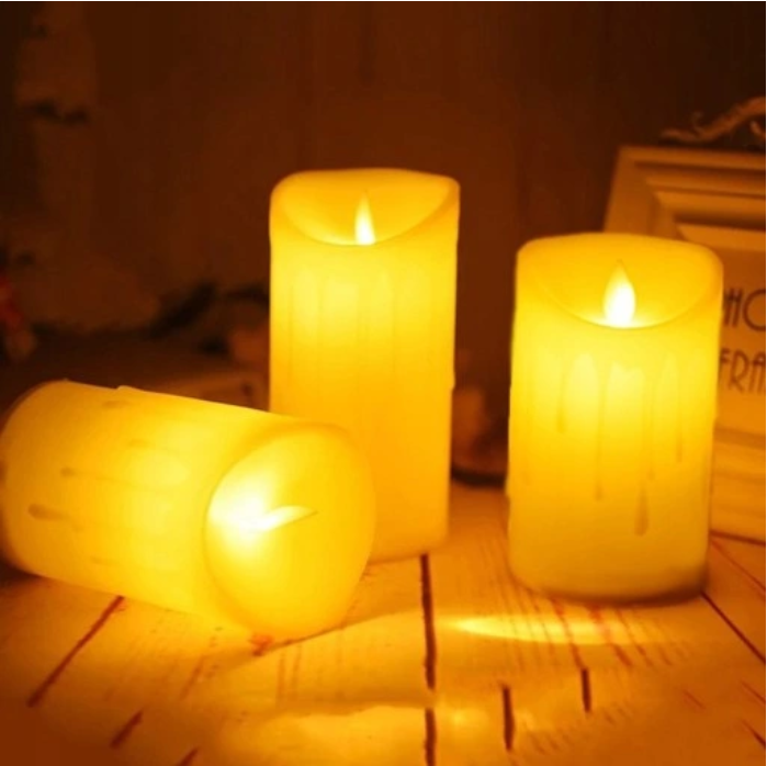 240x ŚWIECZKA LED WKŁAD DO ZNICZA EFEKT PŁOMIENIA ŚWIECA 11CM  ZESTAW BATERIE (6)