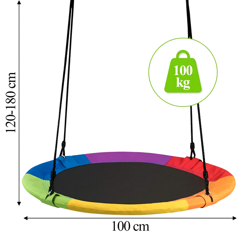 Huśtawka Ogrodowa Duża 100 cm Bocianie Gniazdo dla Dzieci Stelaż Hamak (7)