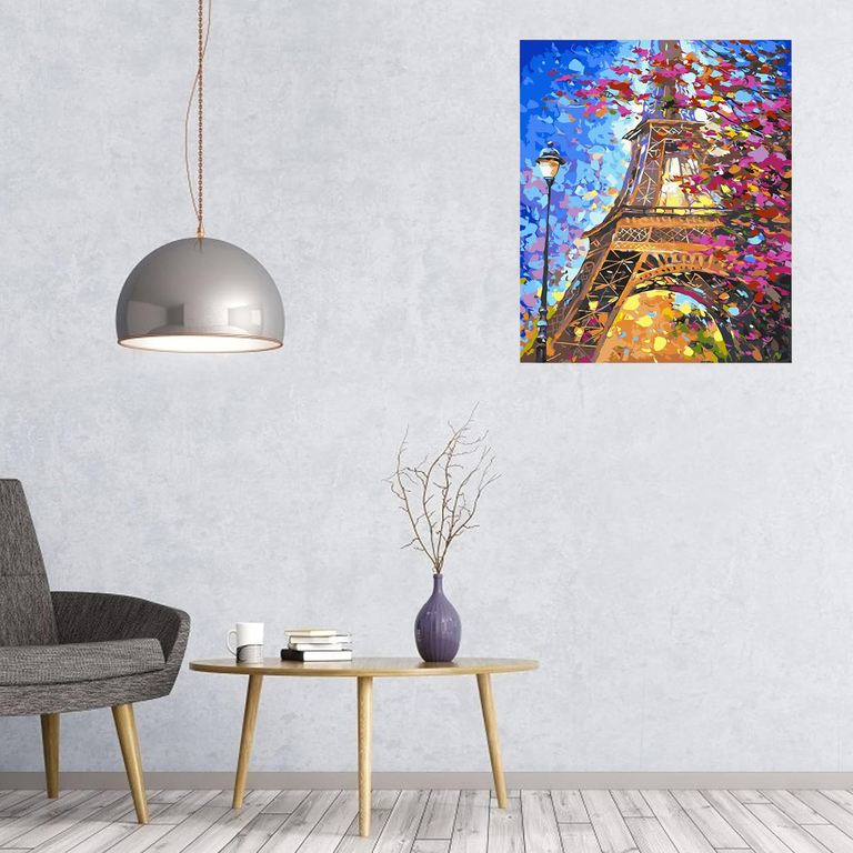 MALOWANIE PO NUMERACH OBRAZ Z RAMĄ  DIY ZESTAW PĘDZLE FARBY PŁÓTNO 30x40 (7)