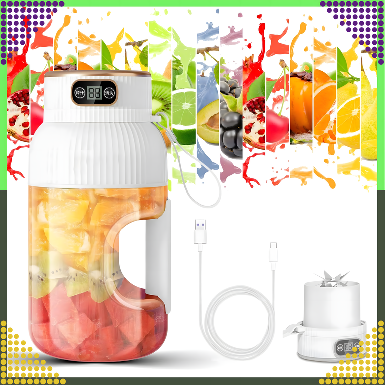 Przenośny Blender Mikser do Napojów Owoców Smoothie 1L Bezprzewodowy USB (15)