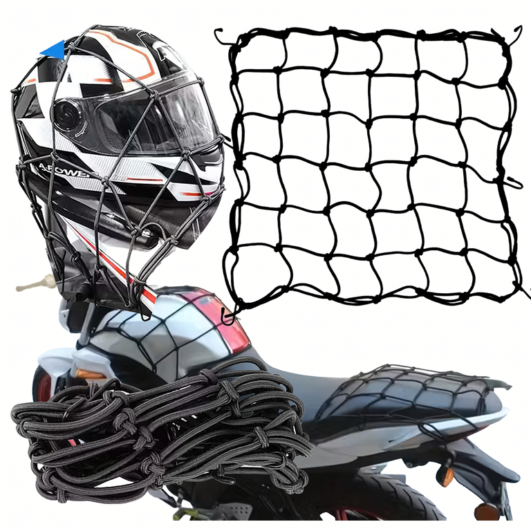 Siatka Guma Bagażowa na Kask Kufer Quad Motocyklowa Rowerowa Haki 30x30cm 