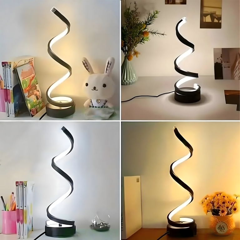 Led Spiralna Lampka Nocna Lampa Stołowa Oświetlenie Dekoracyjne do Sypialni (15)