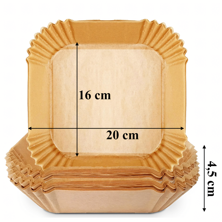 1248 kmpl x Wkład Air Fryer Papier Wkłady Papierowe do Frytkownicy Betłuszczowej 16x16cm 100szt. (7)
