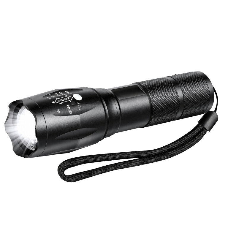 Latarka Taktyczna Led T6 Wodoodporna Wojskowa 10W 200Lm Mocna Zoom 300m (4)