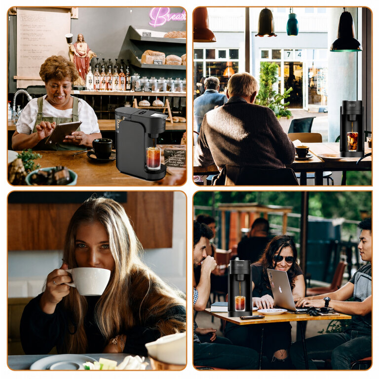 Ekspres do Kawy Kapsułkowy na Kapsułki 1450W Domowy Kuchenny 3,5 Bar Czarny (7)