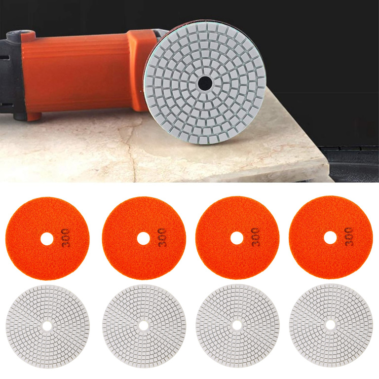 10x Tarcza Diamentowa Polerska 80mm do Szlifowania Gresu Płytek Na Rzep 300 (6)