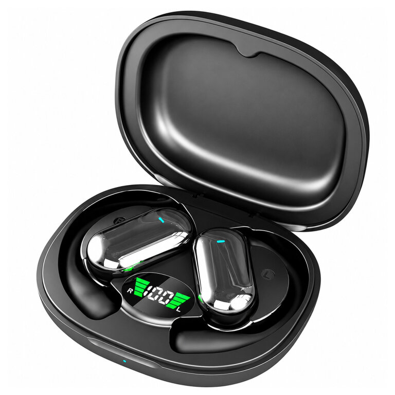 Słuchawki Bezprzewodowe Douszne Bluetooth Etui Powerbank Tłumacz AI Czarne (5)