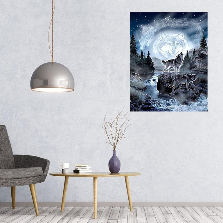 MALOWANIE PO NUMERACH OBRAZ Z RAMĄ  DIY ZESTAW PĘDZLE FARBY PŁÓTNO 40x50 (7)