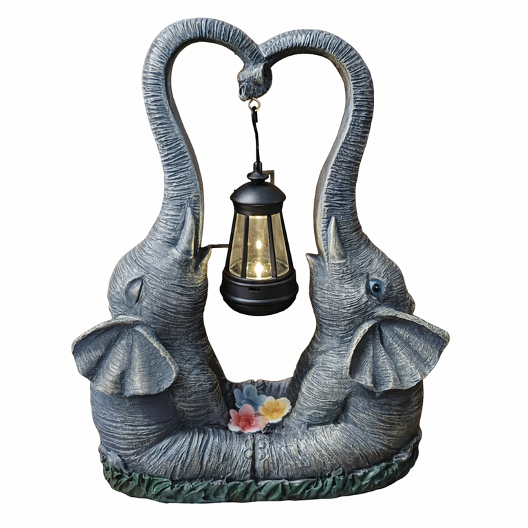 Figurka Lampka Lampa Ozdoba Ogrodowa Solarna Led Słoń Słonik z Lampionem  (2)