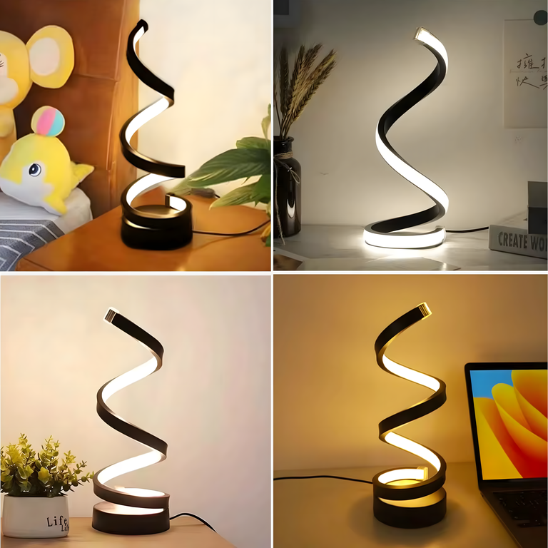 Led Spiralna Lampka Nocna Lampa Stołowa Oświetlenie Dekoracyjne do Sypialni (14)