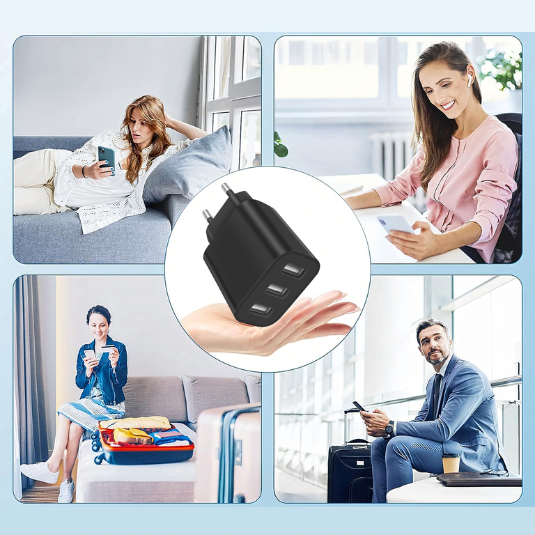 Mocna Kostka Ładowarka Sieciowa 3 x Usb Uniwerslana USB 3 Porty 5V 3.4A  (7)