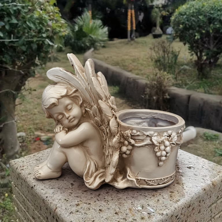 Figurka Doniczka Donica Ogrodowa Rzeźba Aniołek Anioł Nagrodek Dekoracja (10)