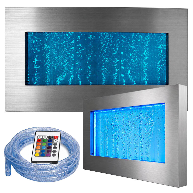 Wisząca Ściana Ścianka Wodna Bąbelkowa Fontanna LED RGB Kolory 95x55x11,5cm (1)