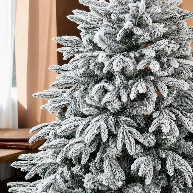 Choinka Mocno Ośnieżona Sztuczna Świerk Gęsta Żywa Stojak 220cm Premium (4)