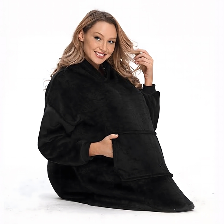 DUŻA BLUZA KOC KOCOBLUZA OVERSIZE GRUBA Z KAPTUREM SZLAFROK DAMSKA MĘSKA (8)