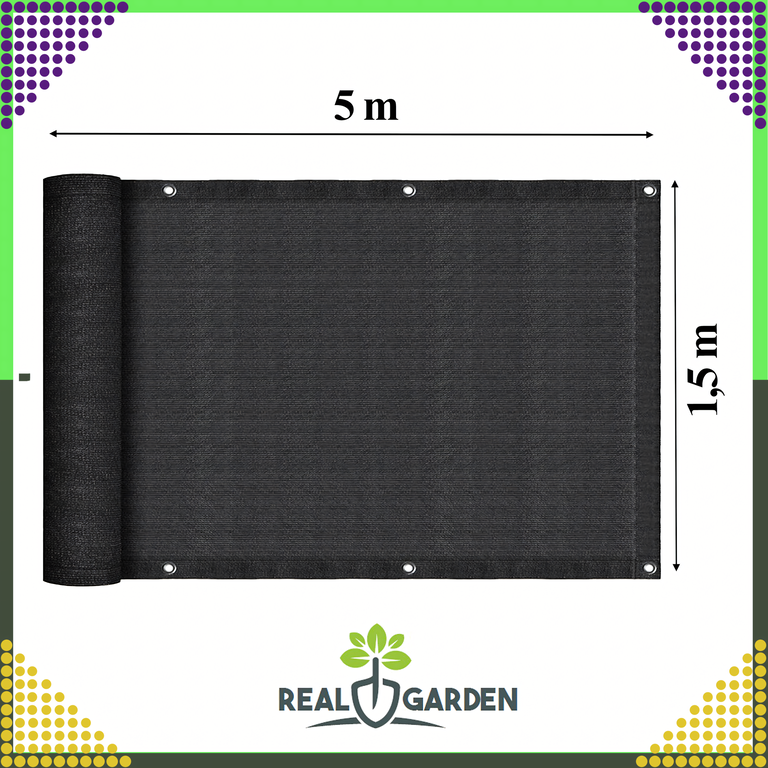 Osłona Balkonowa Mata Tarasowa Siatka na Balkon Taras Płot 1,5x5m UV 95% (7)