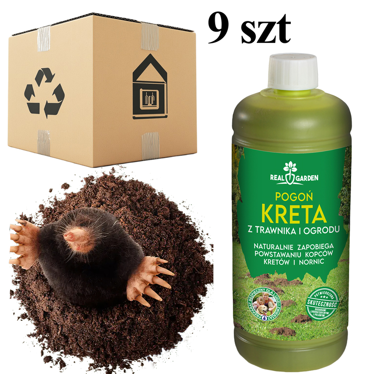 9x Środek Preparat Odstraszacz Na Krety Nornice Gryzonie Bariera 1L Ekologiczny (1)