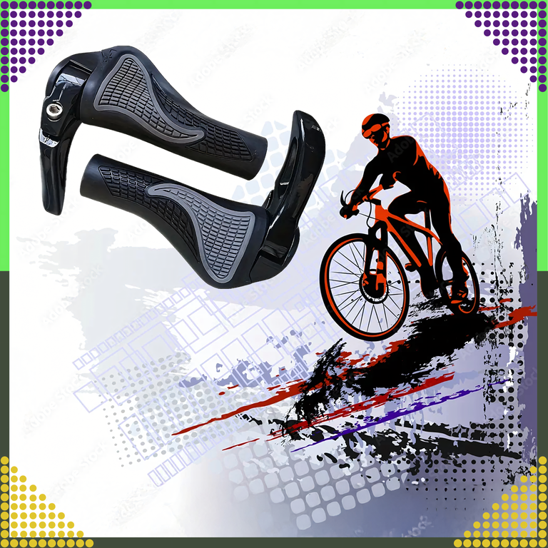 Gripy Chwyty Rowerowe z Rogami Rączki do Roweru Kierownicy Profilowane 2szt (12)