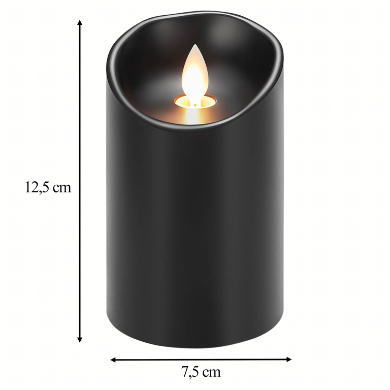 12x Wkład do Zniczy Świeczka na Baterie Świeca Led 12,5 cm Efekt Płomienia x (5)