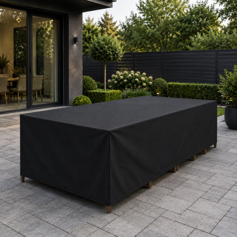 Pokrowiec Plandeka na Meble Ogrodowe Wodoodporny Stół Cateringowy 220x105x105 (10)