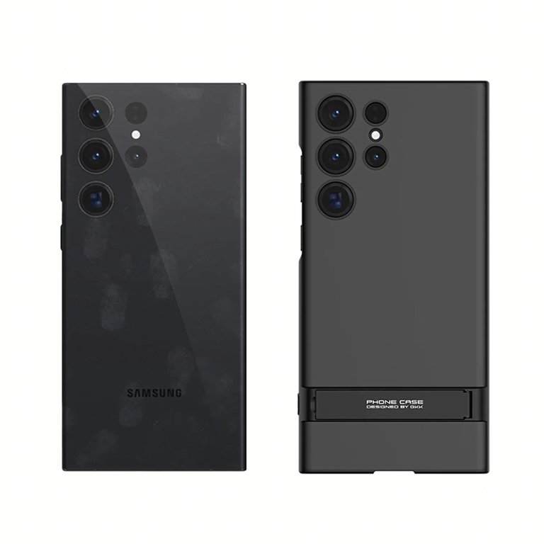 Plecki Etui Ochronne Cienkie z Podstawką do Samsung S24 Ultra Czarne (3)