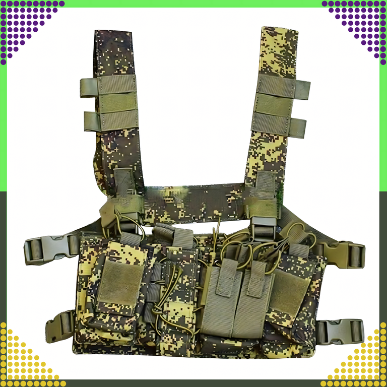 Kamizelka Taktyczna Wosjkowa Ochronna Molle Lekka Airsoft Zasobnik Asg (5)
