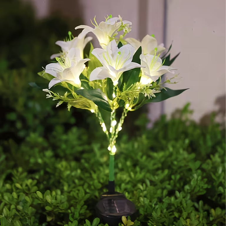 Lampa Solarna Ogrodowa Wbijna Kwiat Lilii Lilia Ozdoba Kwiaty Solarne Led (12)