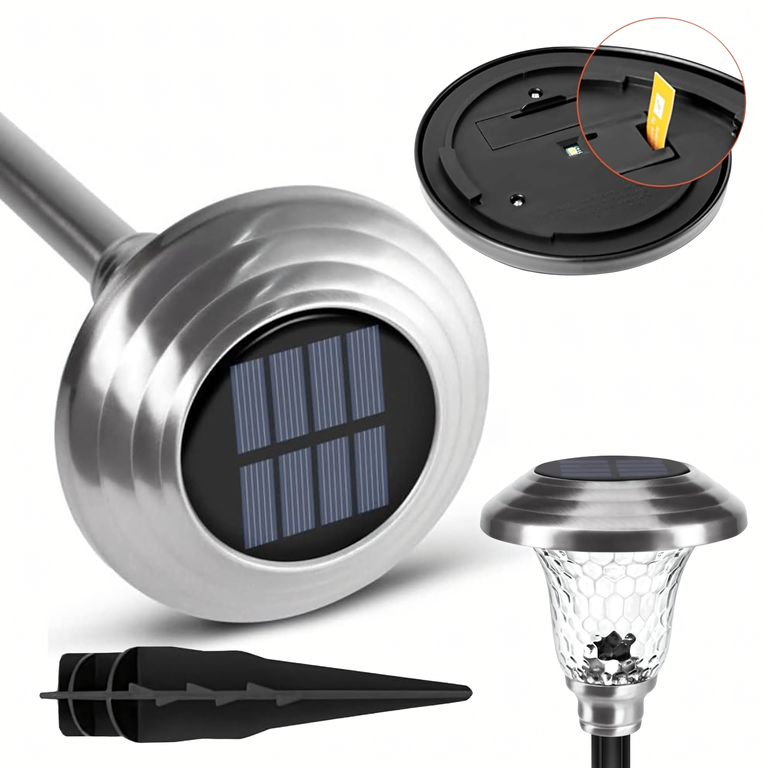 Zestaw Lamp Lampa Ogrodoa Solarna Wbijana Wodoodporne 42cm Zewnętrzna 6szt. (5)