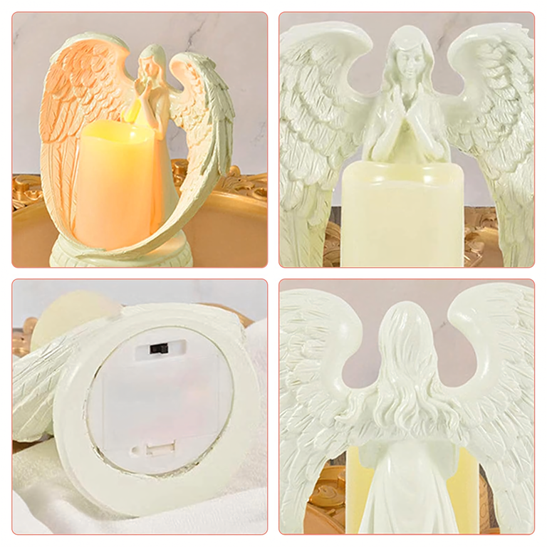 24 x Figurka Dekoracyjna Świecznik Świeca Ozdoba Anioł Aniołek Led Święta Ogród 21cm (5)