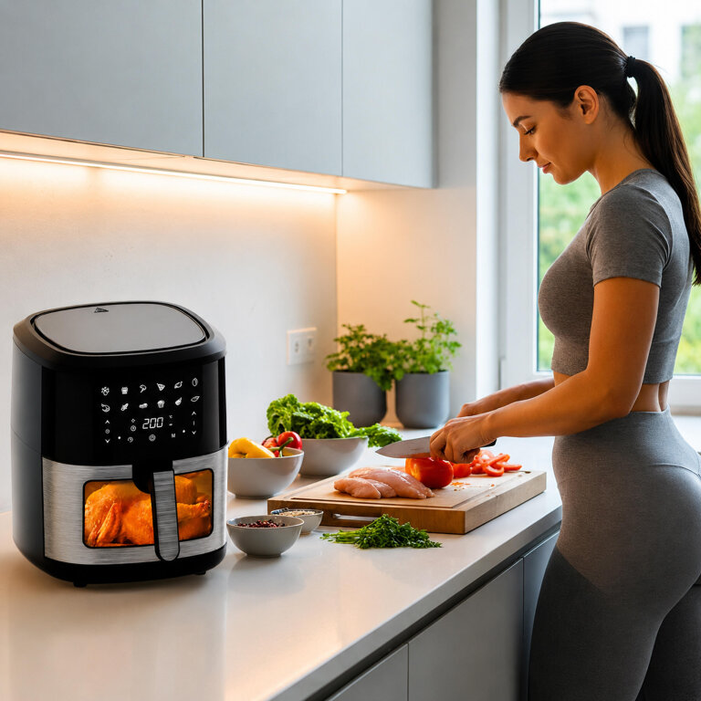 30x Frytkownica Beztłuszczowa Air Fryer 6L Frytownica 1500W 12 Programów Mocna (13)