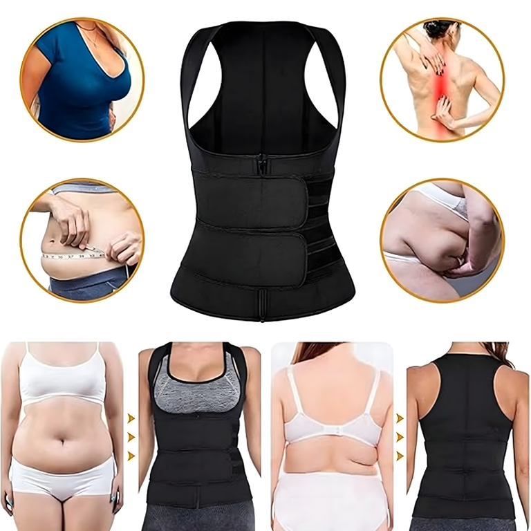 KAMIZELKA NEOPRENOWA FITNESS DAMSKA ODCHUDZAJĄCA SPORTOWA TRENINGOWA XL (14)